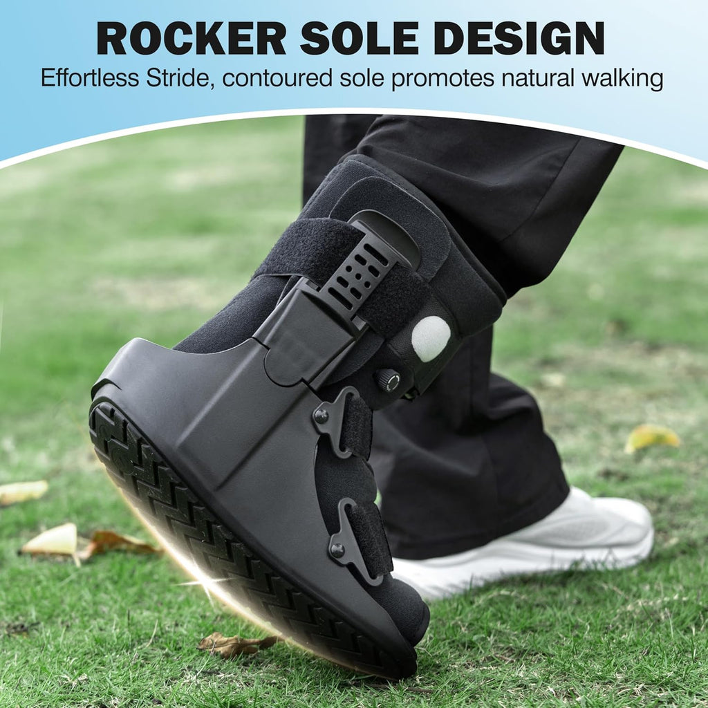 Lightweight Walking Boot for Broken Foot, Adjustable Straps, Rigid Ankle Support

