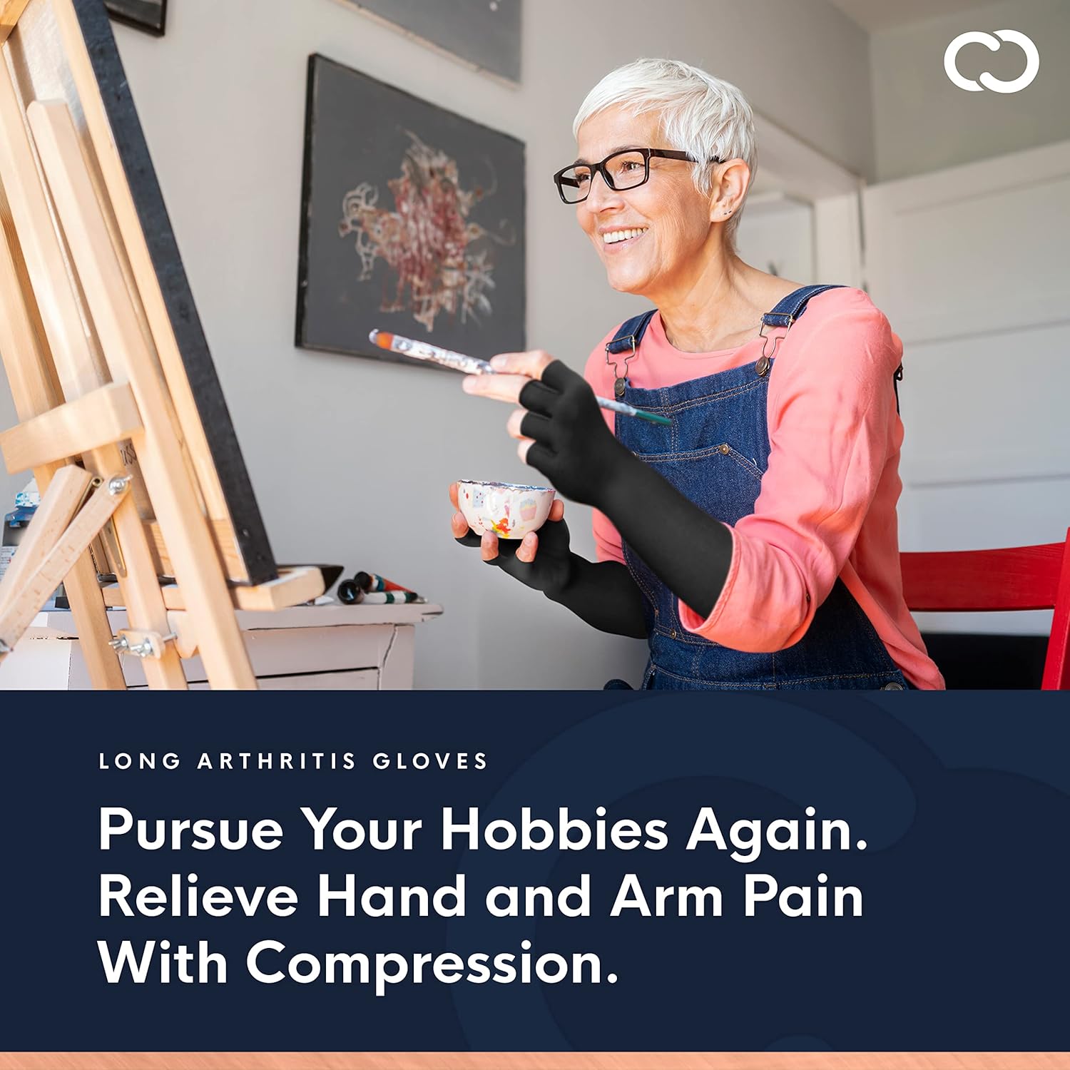 Copper Compression Long Arthritis Gloves, Copper-Infused Compression Fingerless Sleeves

