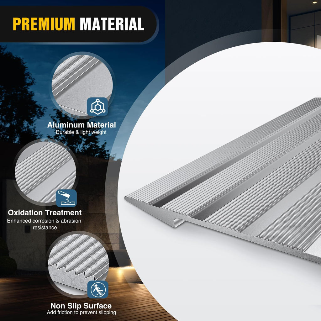 Nilight Door Threshold Ramp Portable Aluminum Wheelchair Access for Entryways

