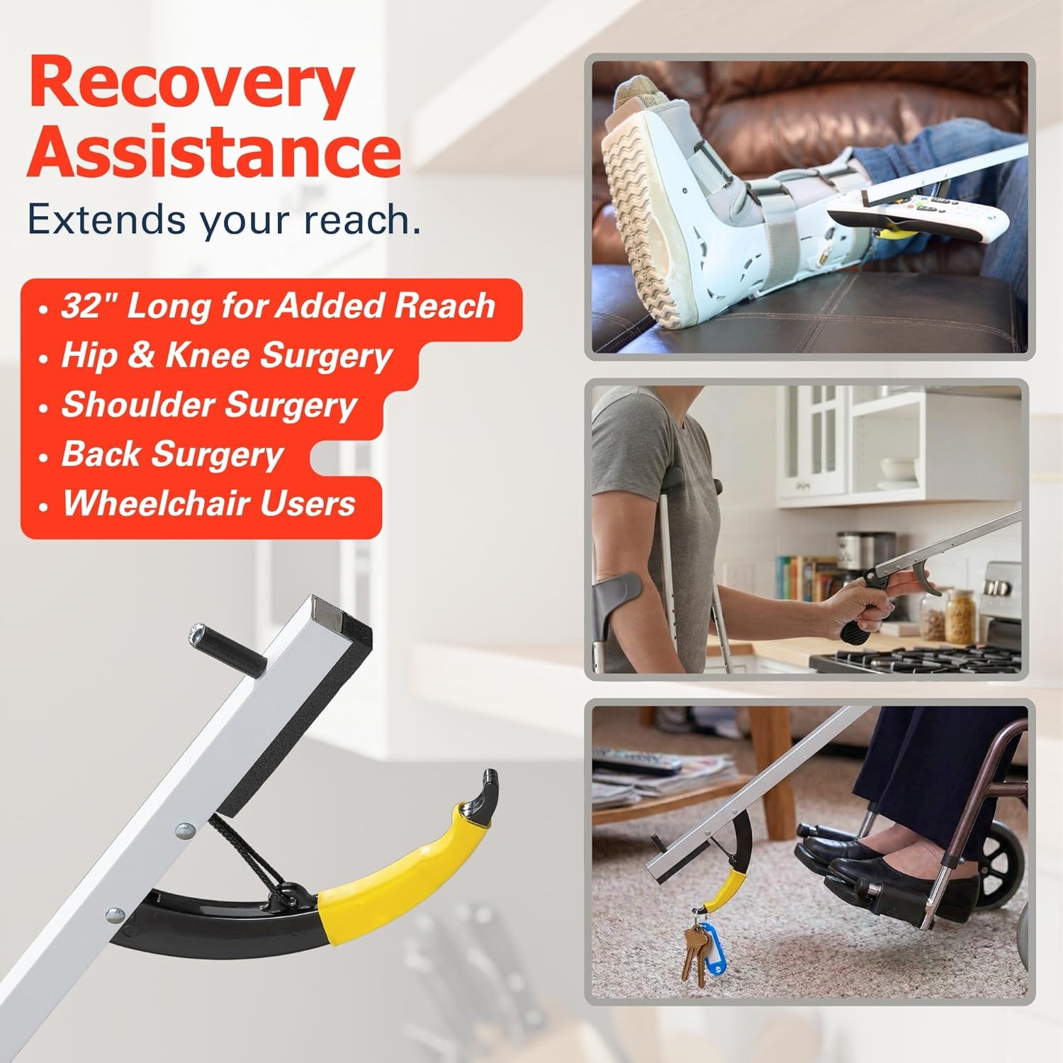 Sammons Preston Reacher Grabber Tool with Ergonomic Grip and Claw Jaw

