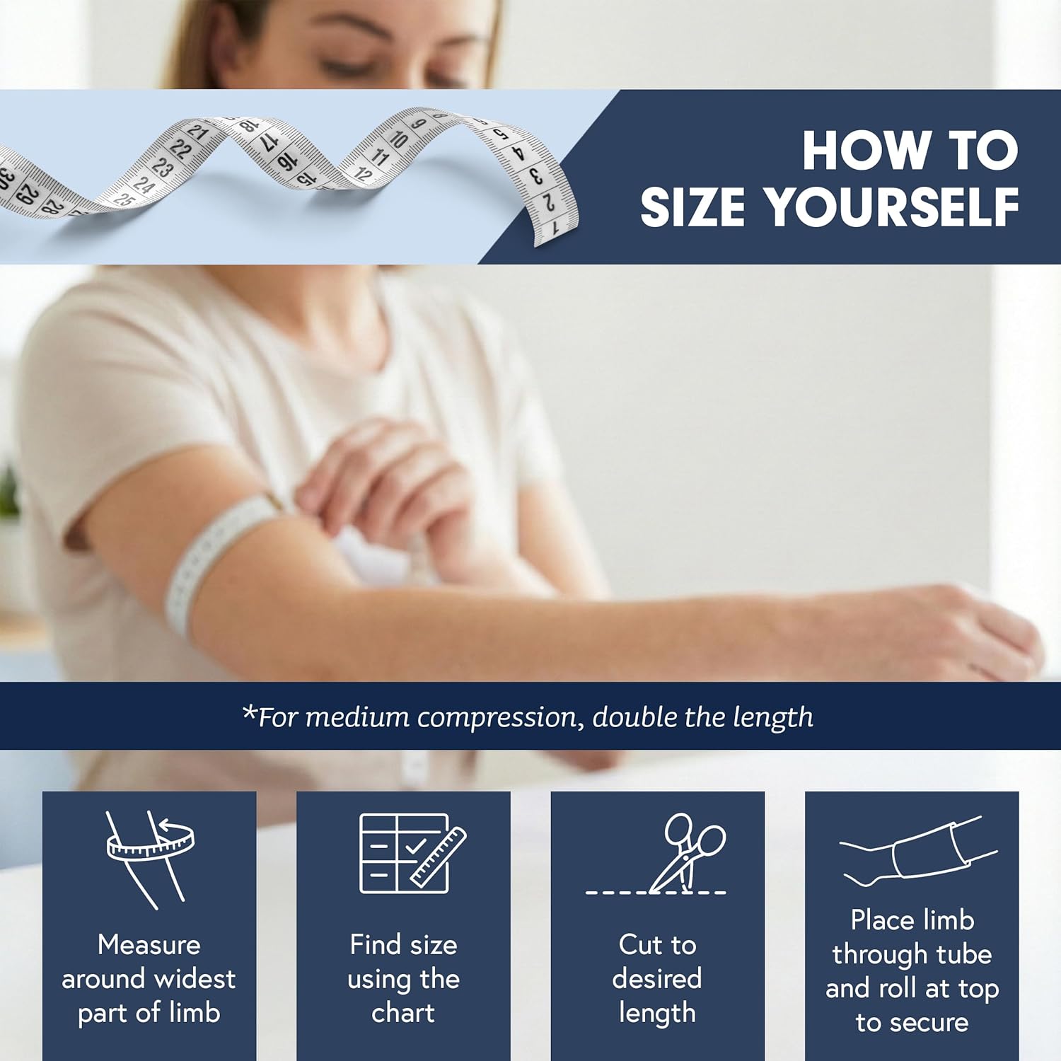 KinGrip Tubular Elastic Support Bandages, Latex-Free Wound Care Compression

