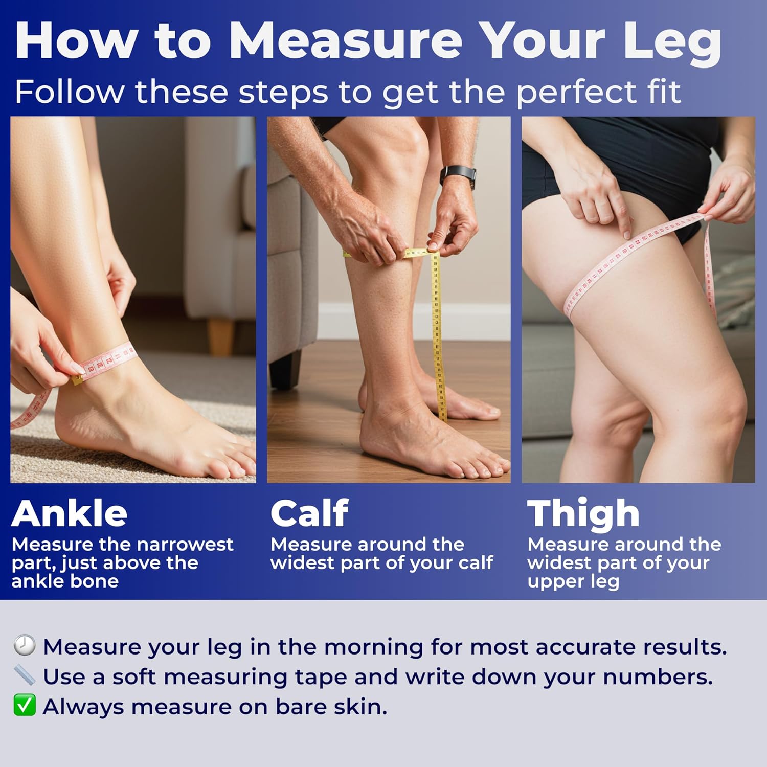 Mojo Compression Socks Thigh-Hi 20–30 mmHg Graduated Support Grip Top Pair

