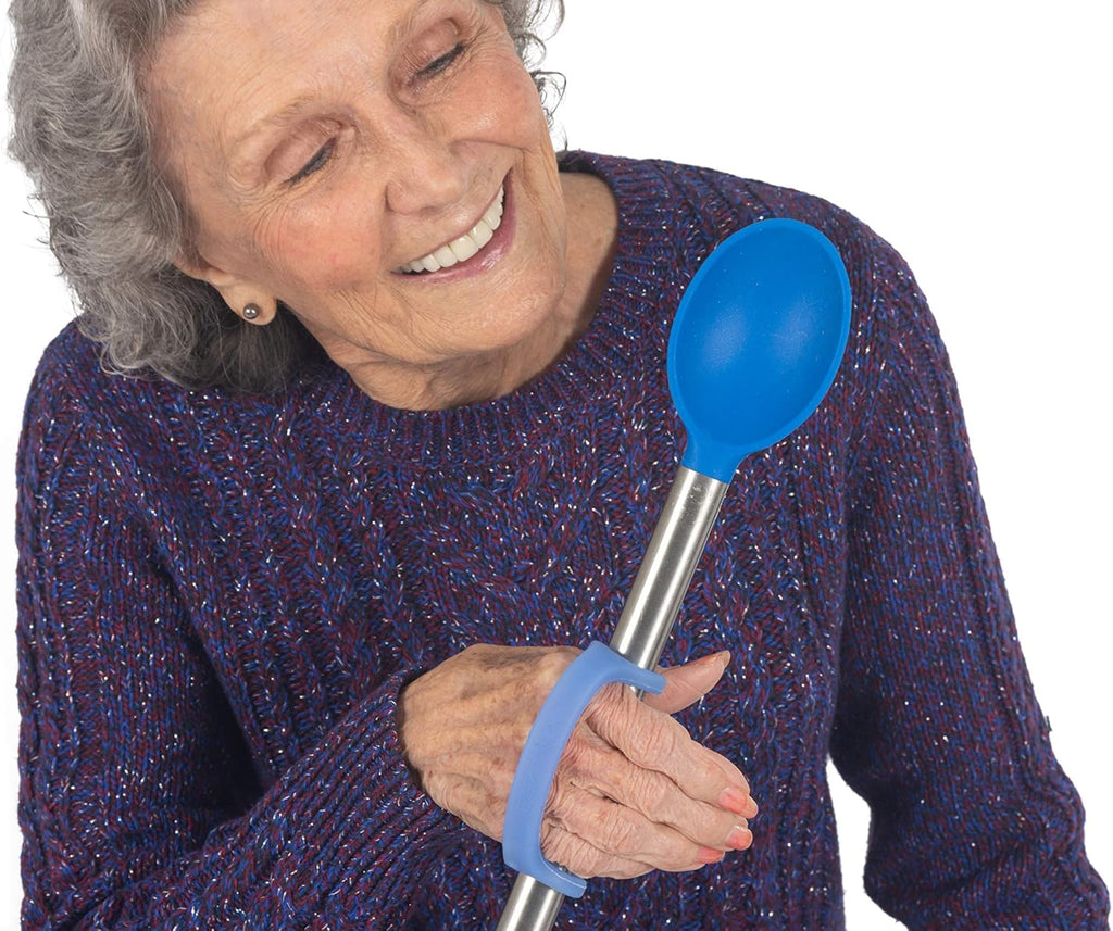 EazyHold Silicone Universal Cuff Aid for Limited Hand Grip, Adaptive Eating Spoon Fork Holder


