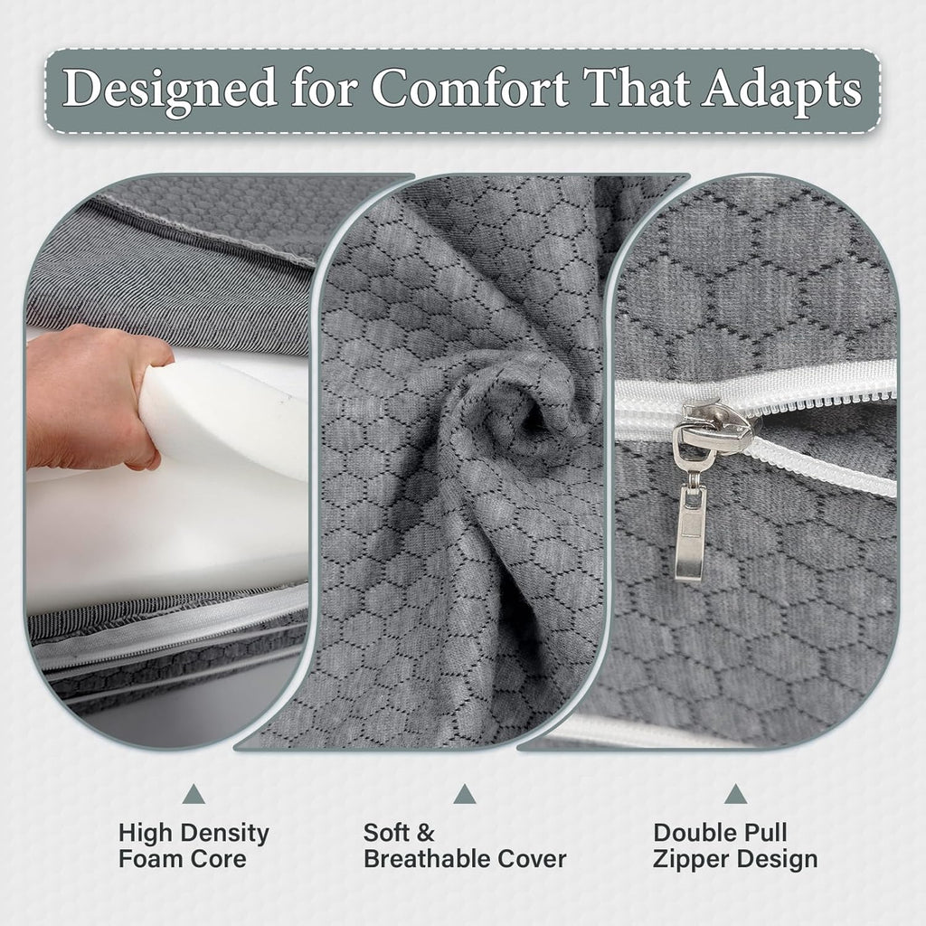 Adjustable Bed Wedge Pillow for Sleep Apnea, GERD, Snoring, Leg and Back Pain

