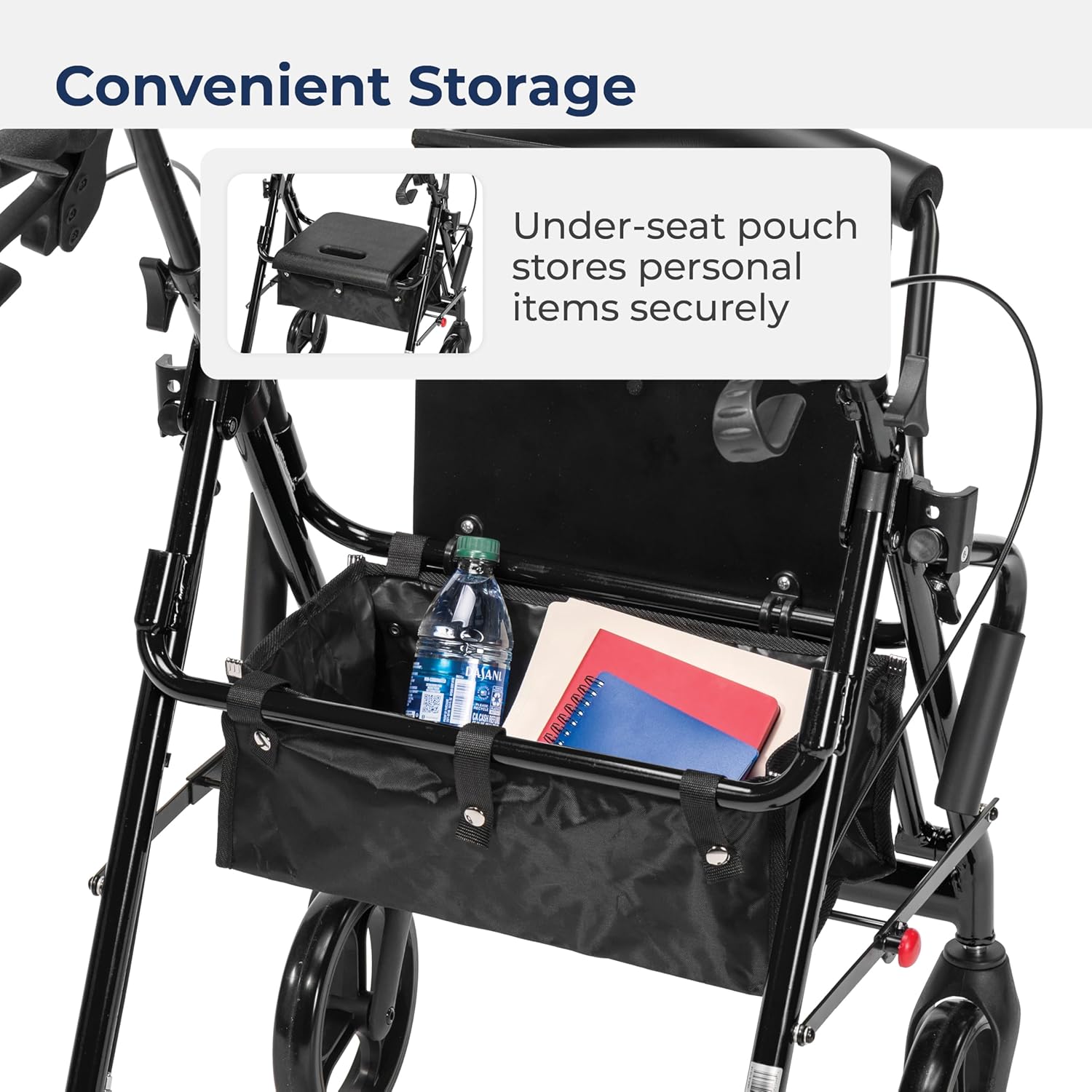 Drive Medical Duet Folding Transport Chair Rollator Walker


