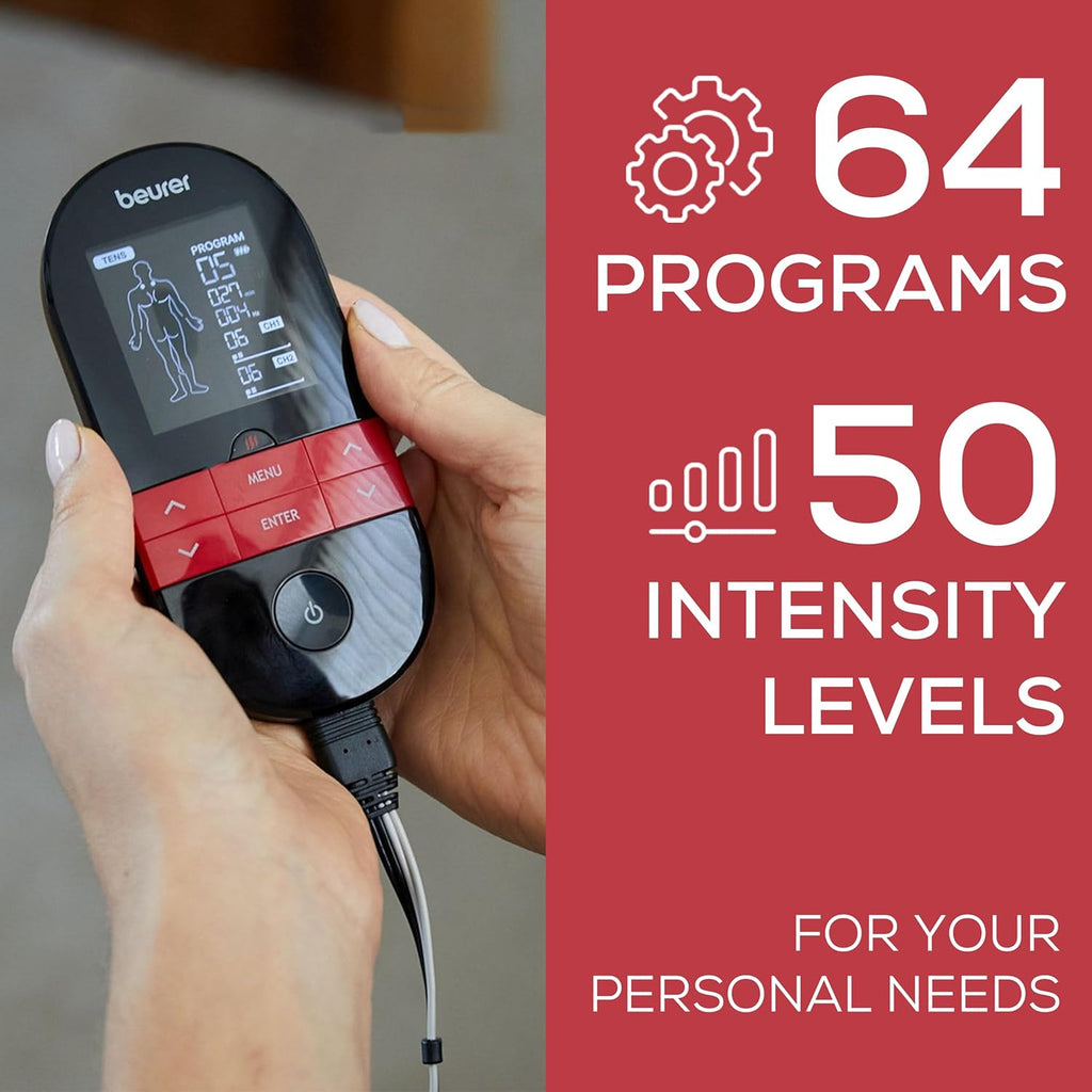 Beurer Digital 3-in-1 Heat and Muscle Stimulation Therapy Unit with 64 Programs

