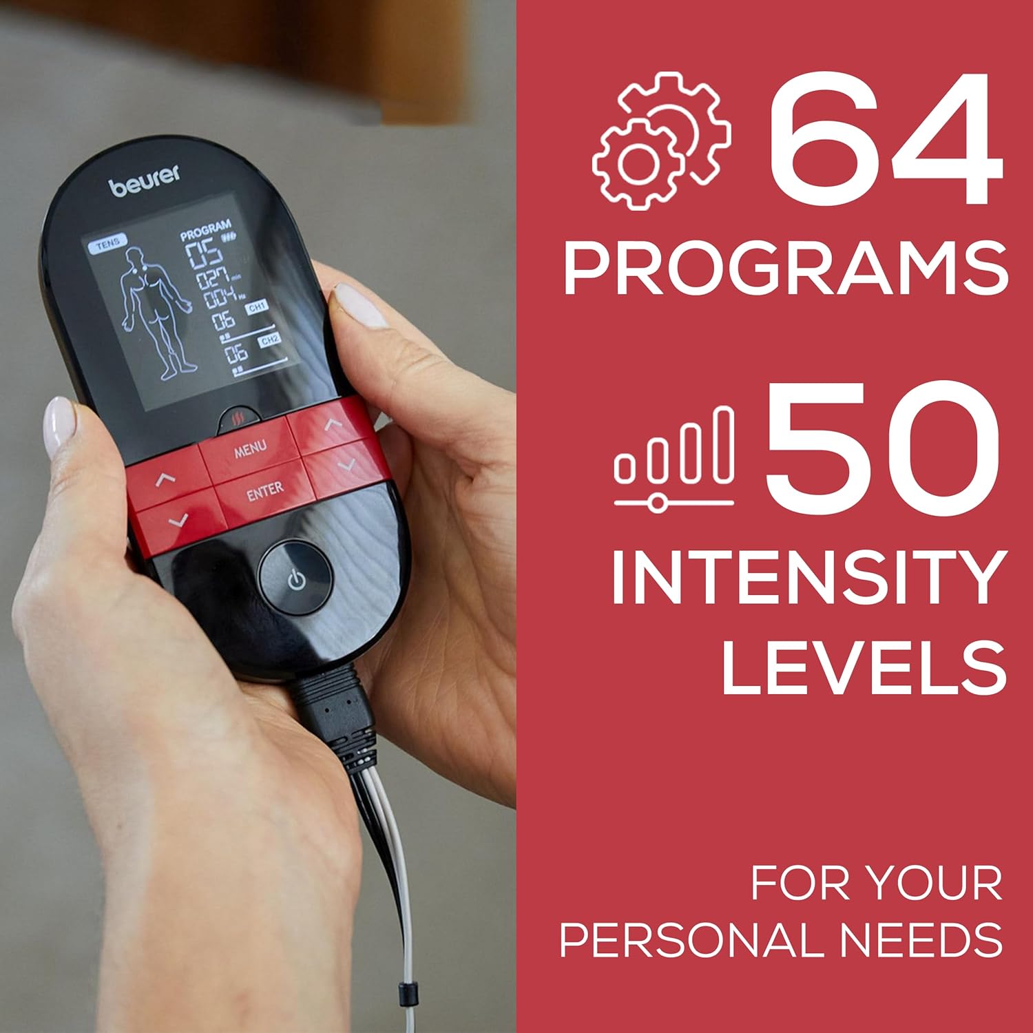 Beurer Digital 3-in-1 Heat and Muscle Stimulation Therapy Unit with 64 Programs

