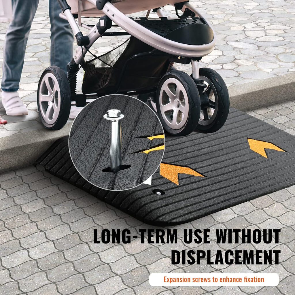VEVOR Rubber Threshold Ramp for Wheelchair and Scooter, Non-Slip Doorway Ramp

