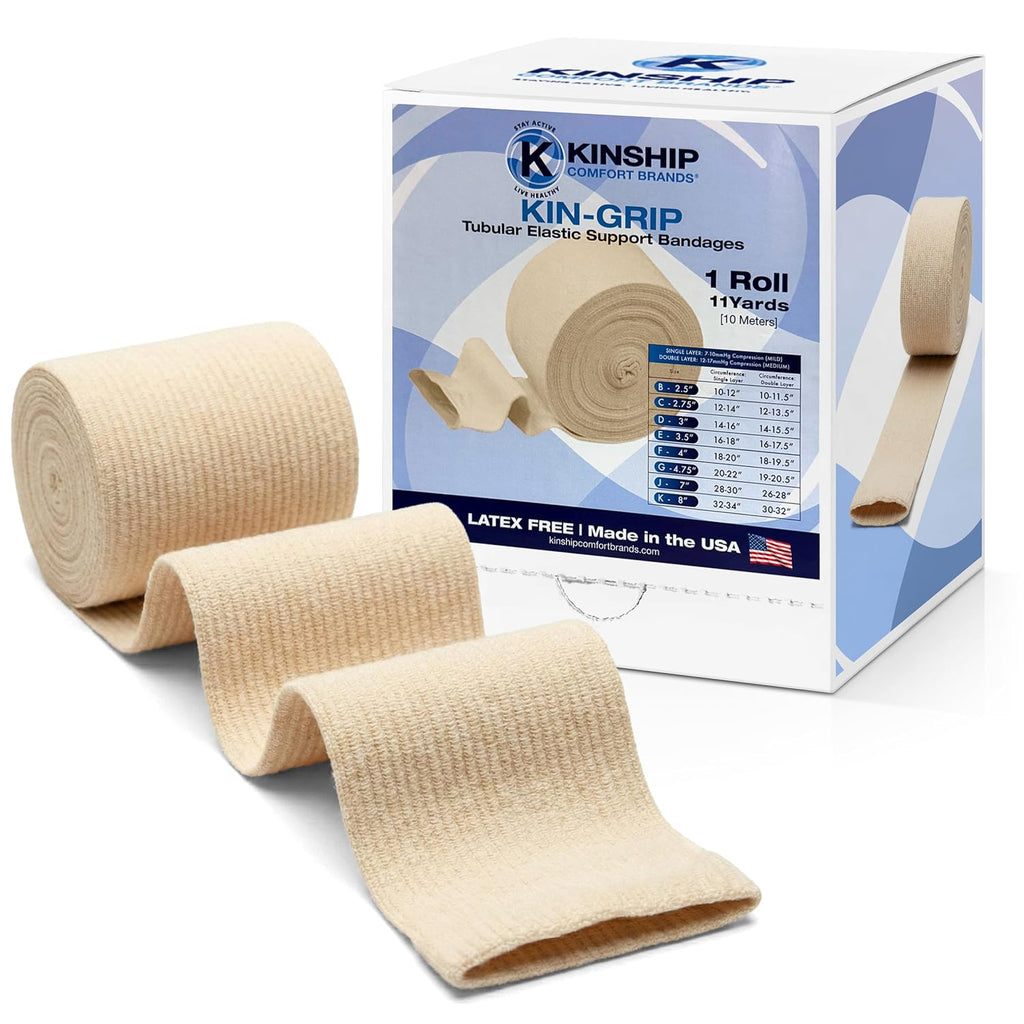 KinGrip Tubular Elastic Support Bandages, Latex-Free Wound Care Compression

