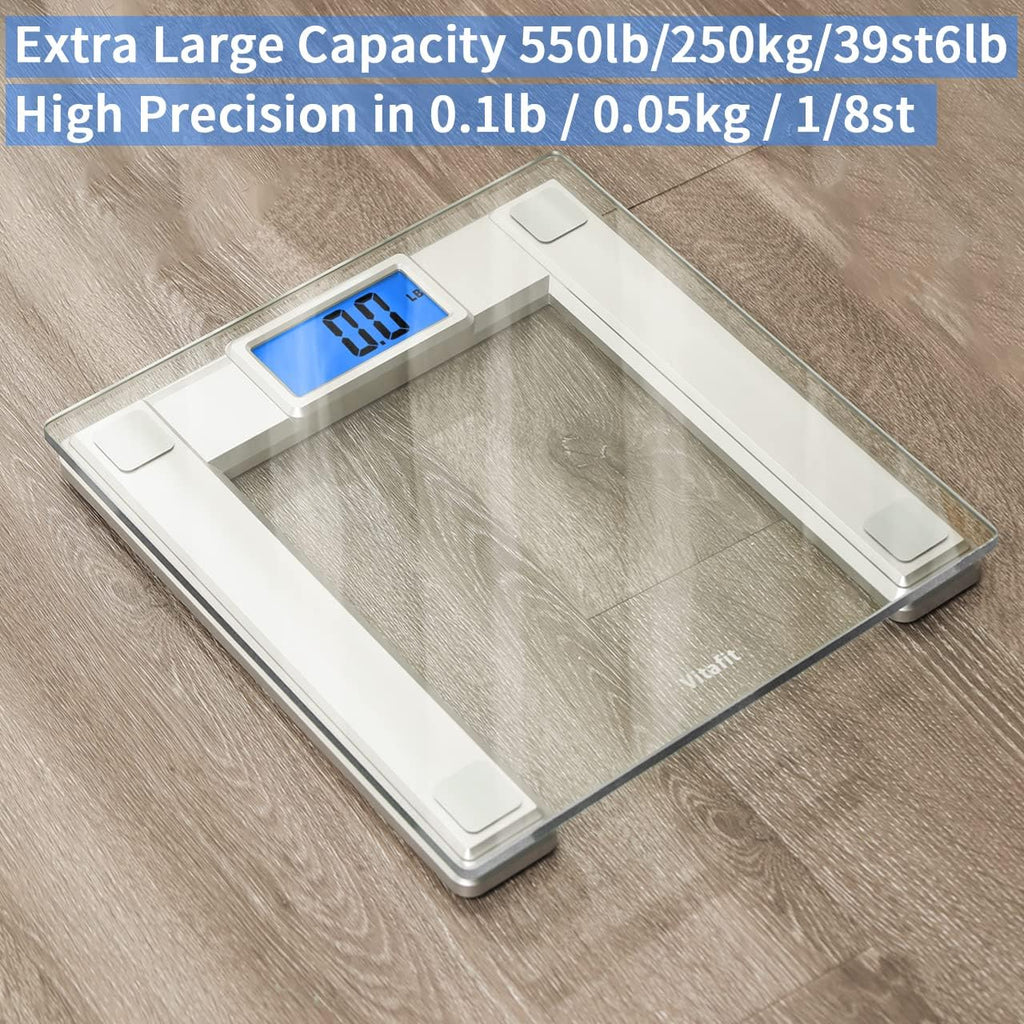 Vitafit Digital Bathroom Scale BMI Smart App Tempered Glass 8mm LCD

