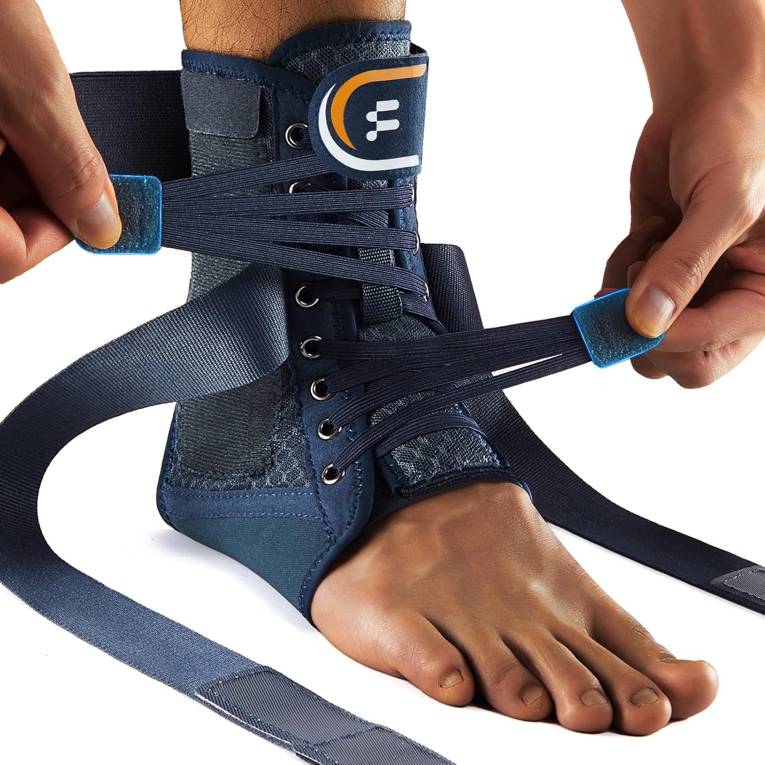 Ankle Brace with Quick Lace Up, Figure 8 Compression Support for Achilles

