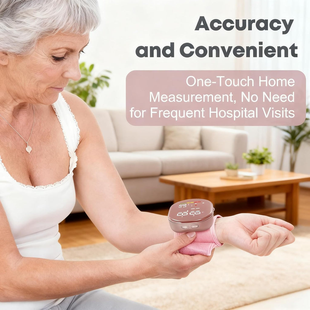 Guaever Wrist Blood Pressure Monitor Rechargeable BP Machine for Home Use

