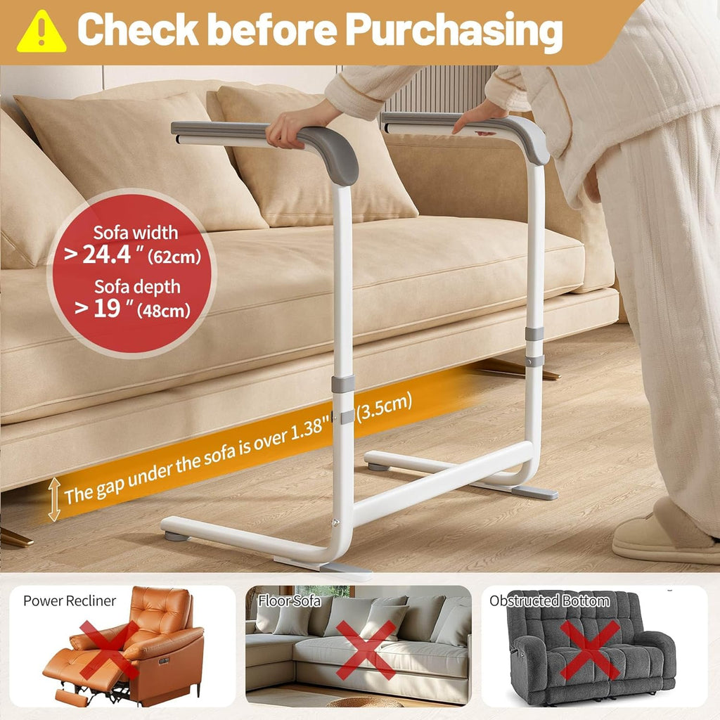 Height Adjustable Couch Stand Assist for Elderly, Dual Handles, 300 lb

