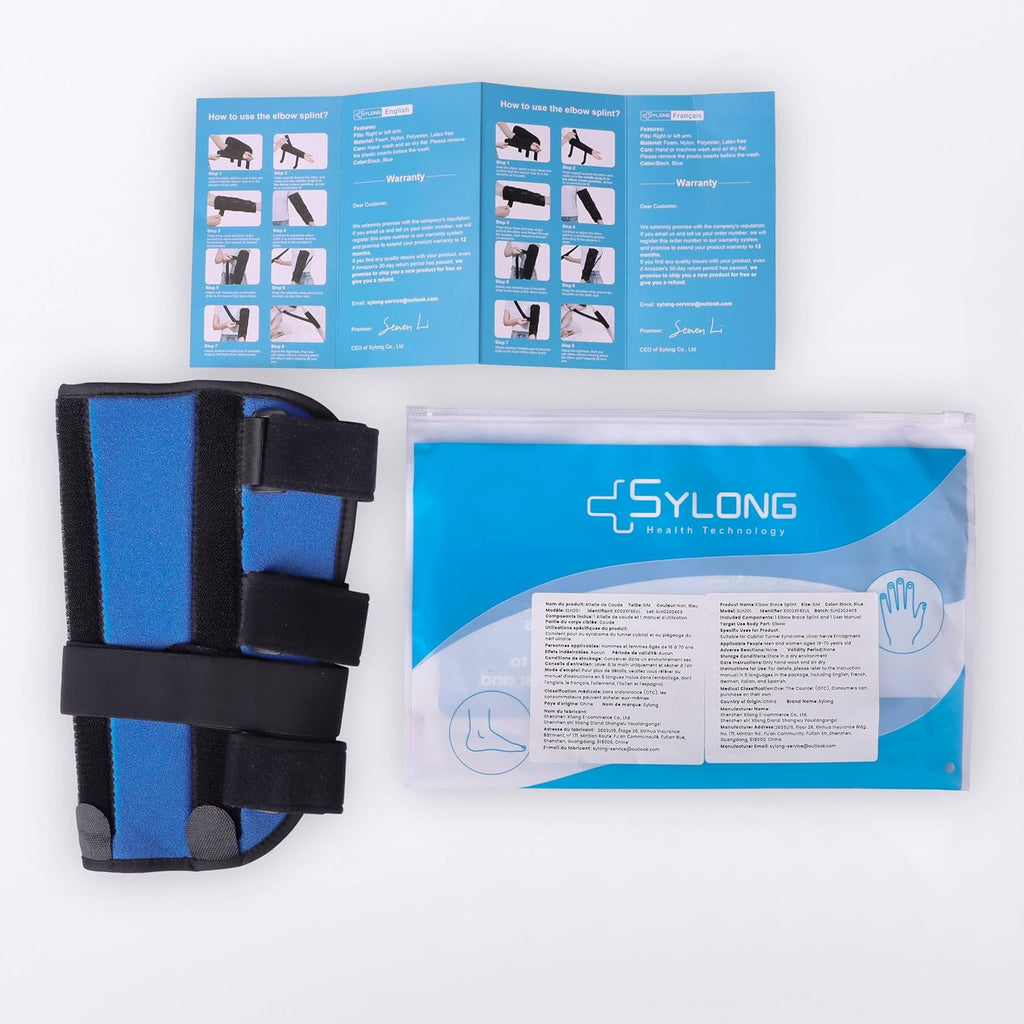 Sylong Elbow Night Splint Brace for Cubital Tunnel Syndrome Ulnar Nerve Support

