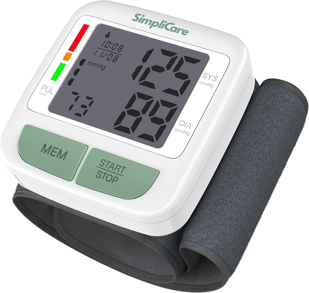FDA Cleared Wrist Blood Pressure Monitor, Digital BP Cuff, LCD, Dual User

