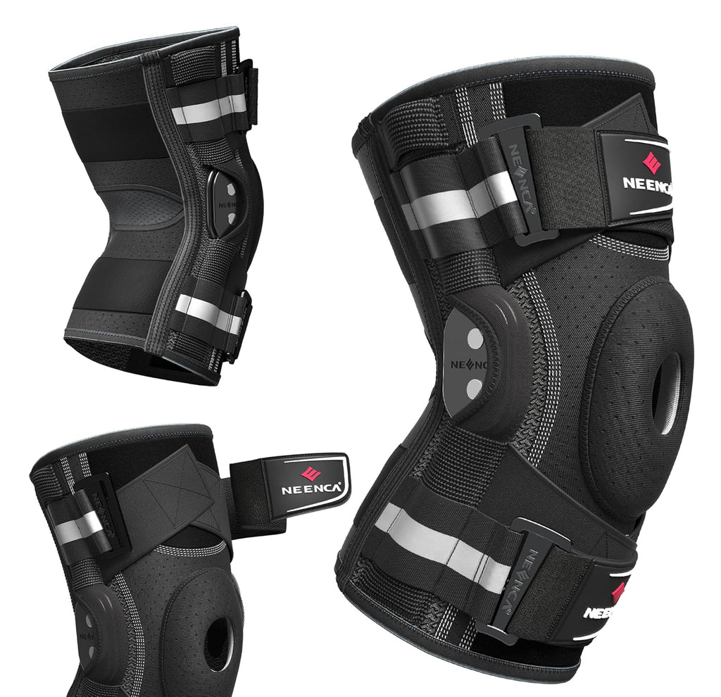 NEENCA Hinged Knee Brace with Patella Gel Pad and X-Strap Stability Support

