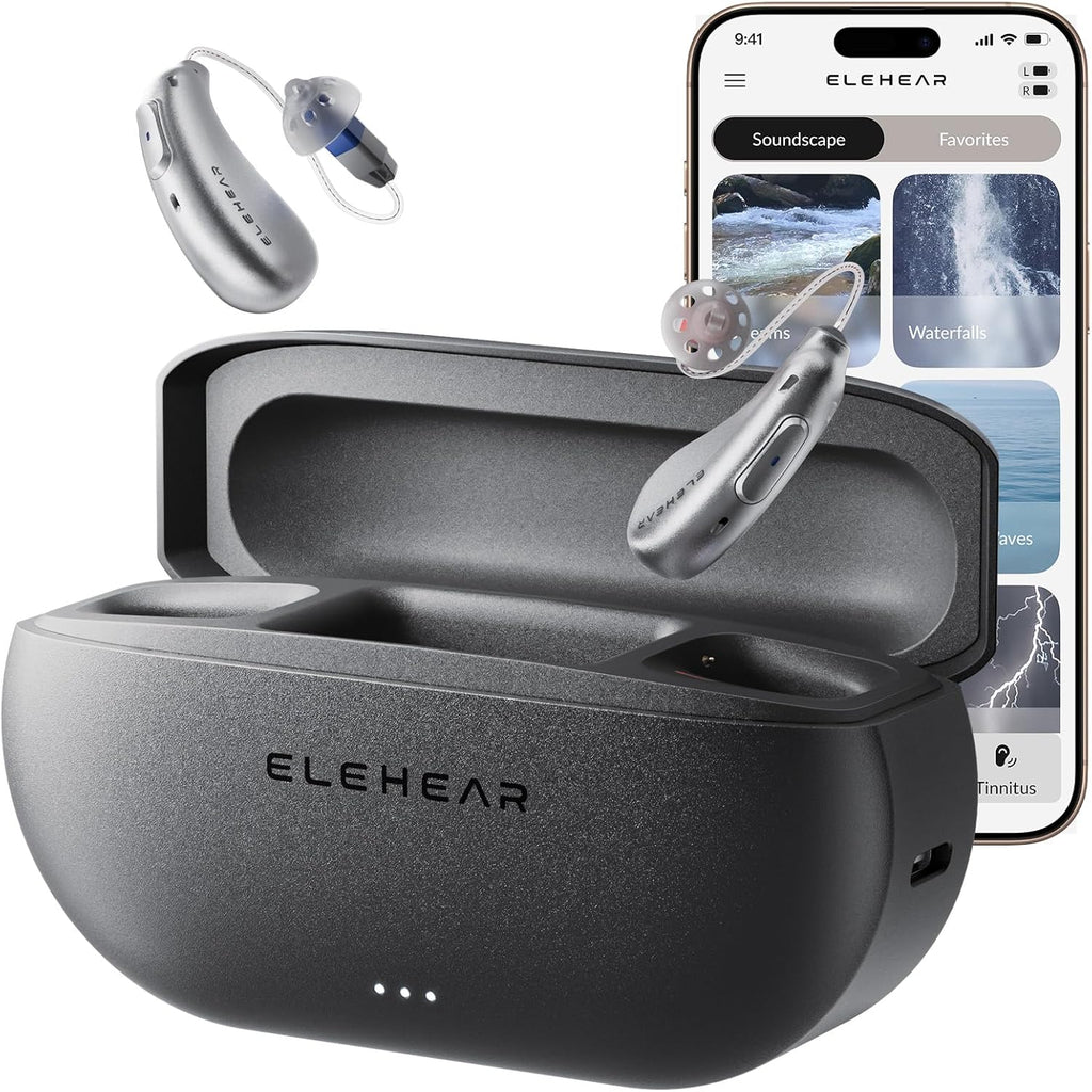 ELEHEAR Rechargeable OTC Bluetooth Hearing Aids with App Control and AI Noise Cancellation

