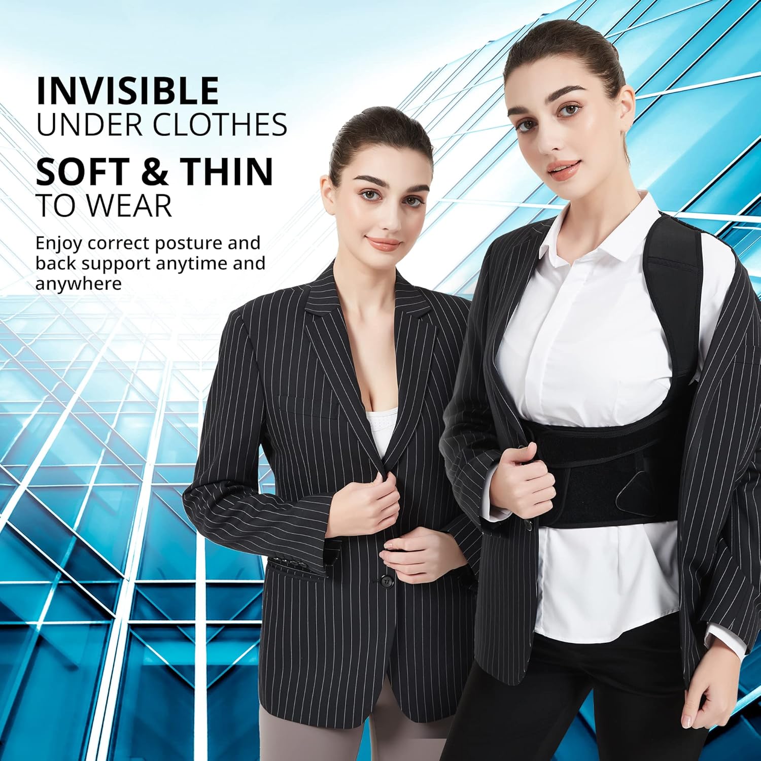 Shaperky Posture Corrector Back Brace for Full Back Support Adjustable Shoulder Straps

