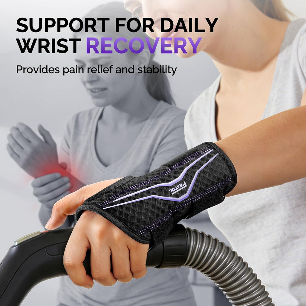 FEATOL Wrist Brace Ergonomic Wrist Splint Breathable Support for Carpal Tunnel

