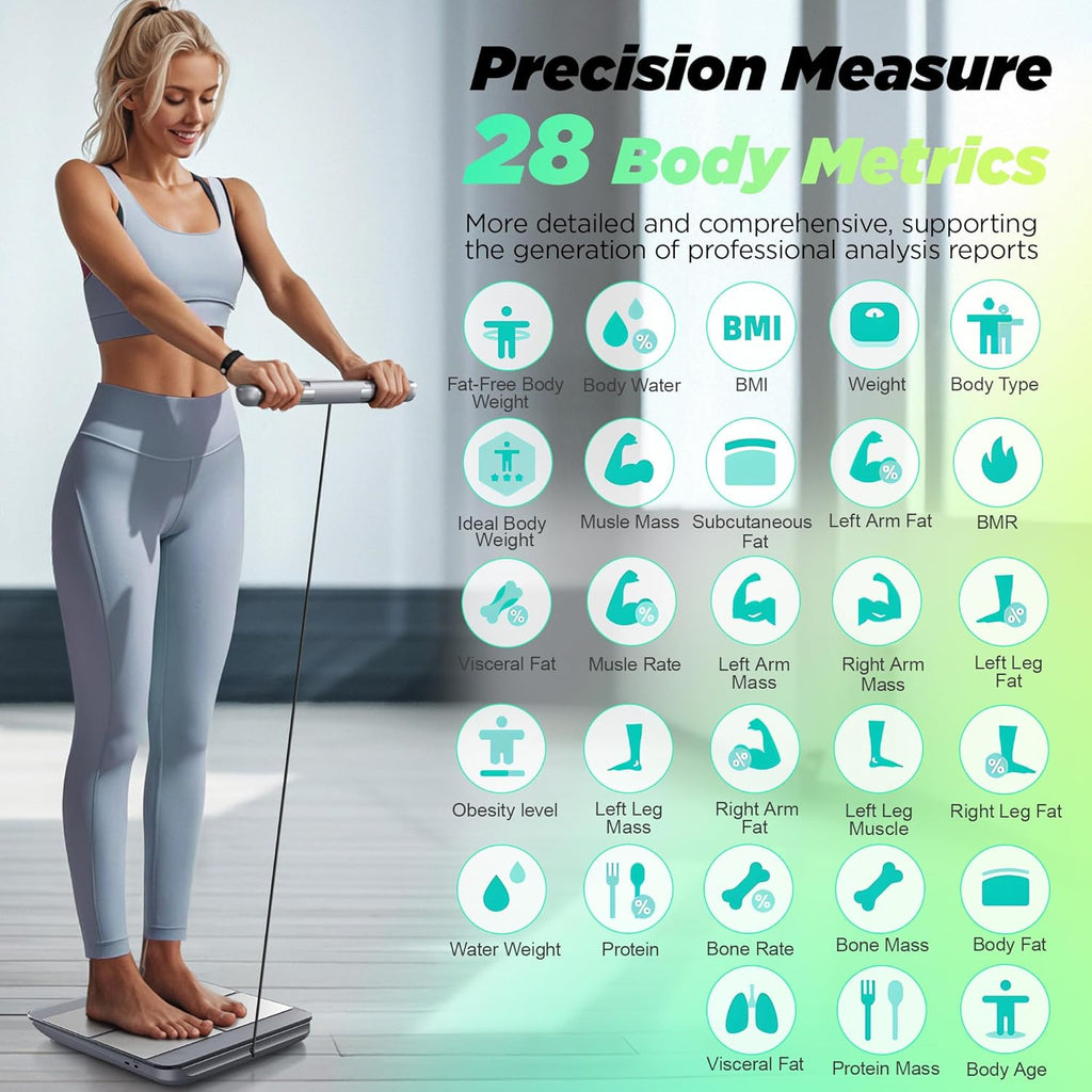 RunStar Smart Body Composition Scale with 8 Electrodes, BMI & Fat Measurement


