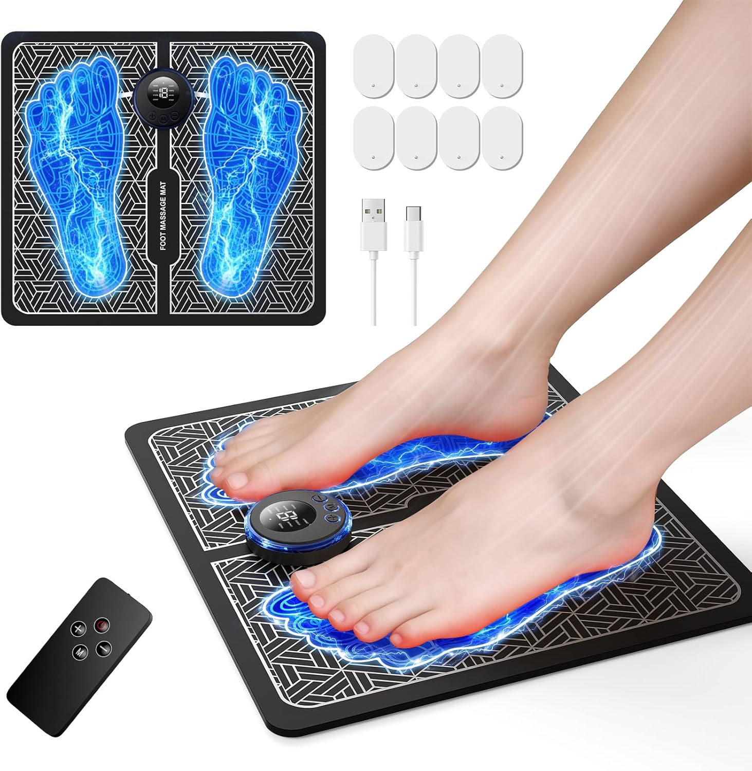 TENS & EMS Foot Massager with Powered Muscle Stimulation (PMS)

