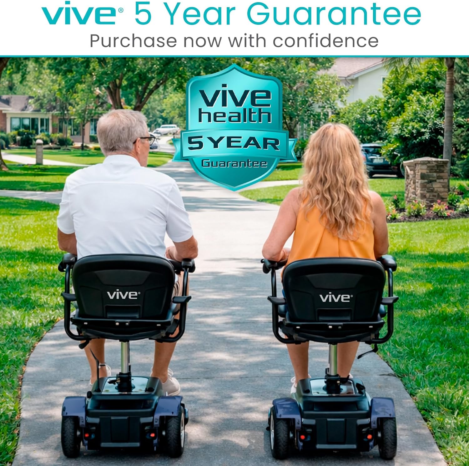 Vive 3-Wheel Electric Mobility Scooter for Adults, Folding Compact Travel Scooter

