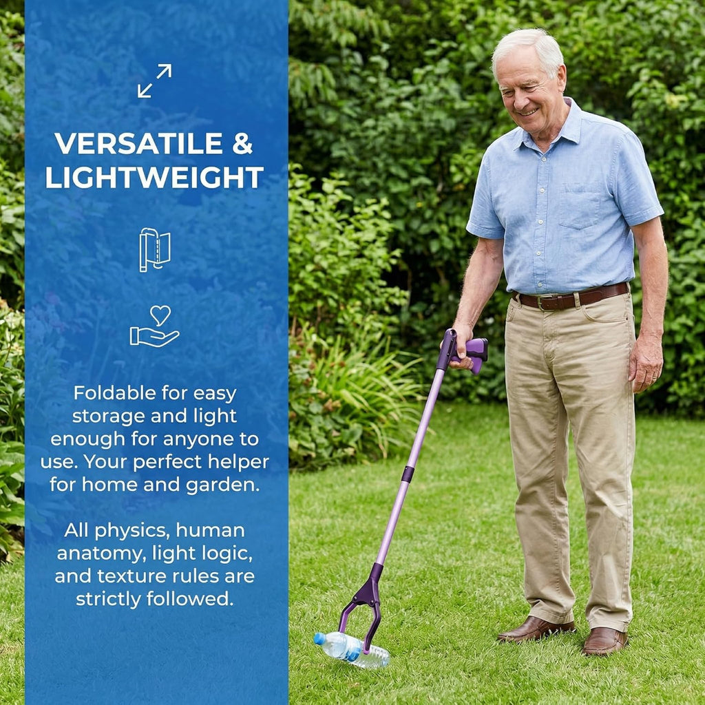 TOPZEA Foldable Reacher Grabber Tool for Elderly Mobility Assist, 360° Jaw


