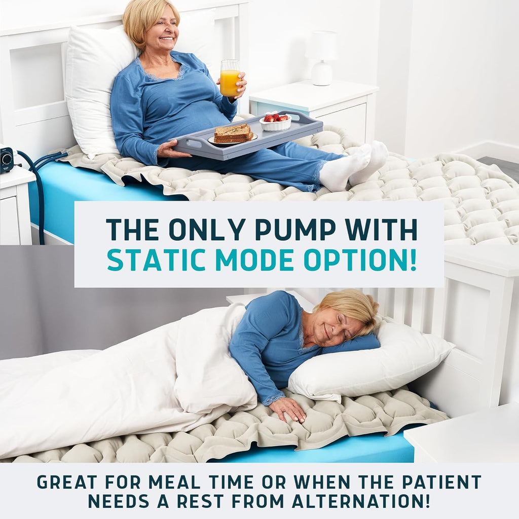 Lunderg Alternating Air Pressure Mattress Pad with Static Mode and Quiet Pump

