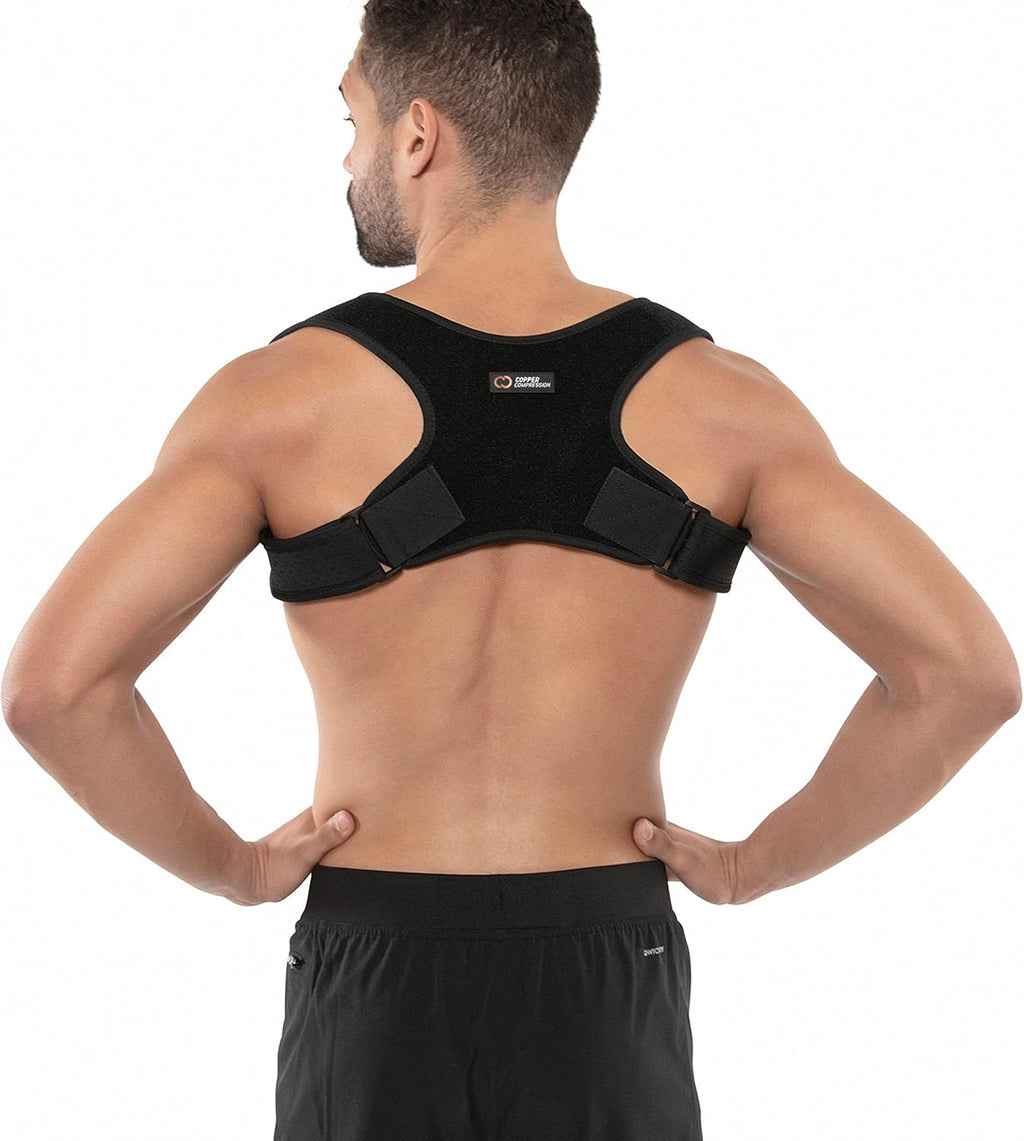 Copper Compression Posture Corrector Brace, Adjustable Upper Back & Shoulder Support

