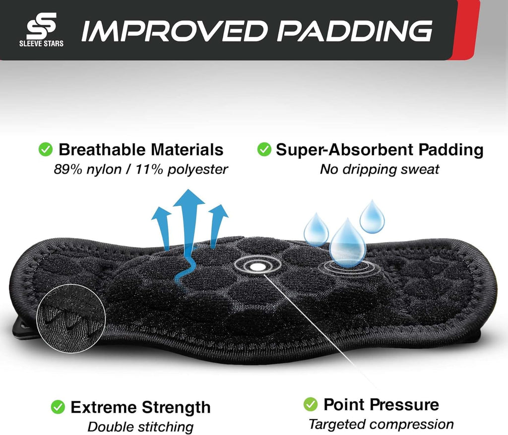 Sleeve Stars Counterforce Tennis Elbow Brace, Adjustable Hook & Loop Strap

