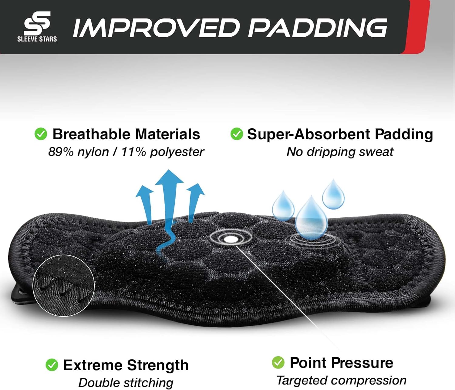Sleeve Stars Counterforce Tennis Elbow Brace, Adjustable Hook & Loop Strap

