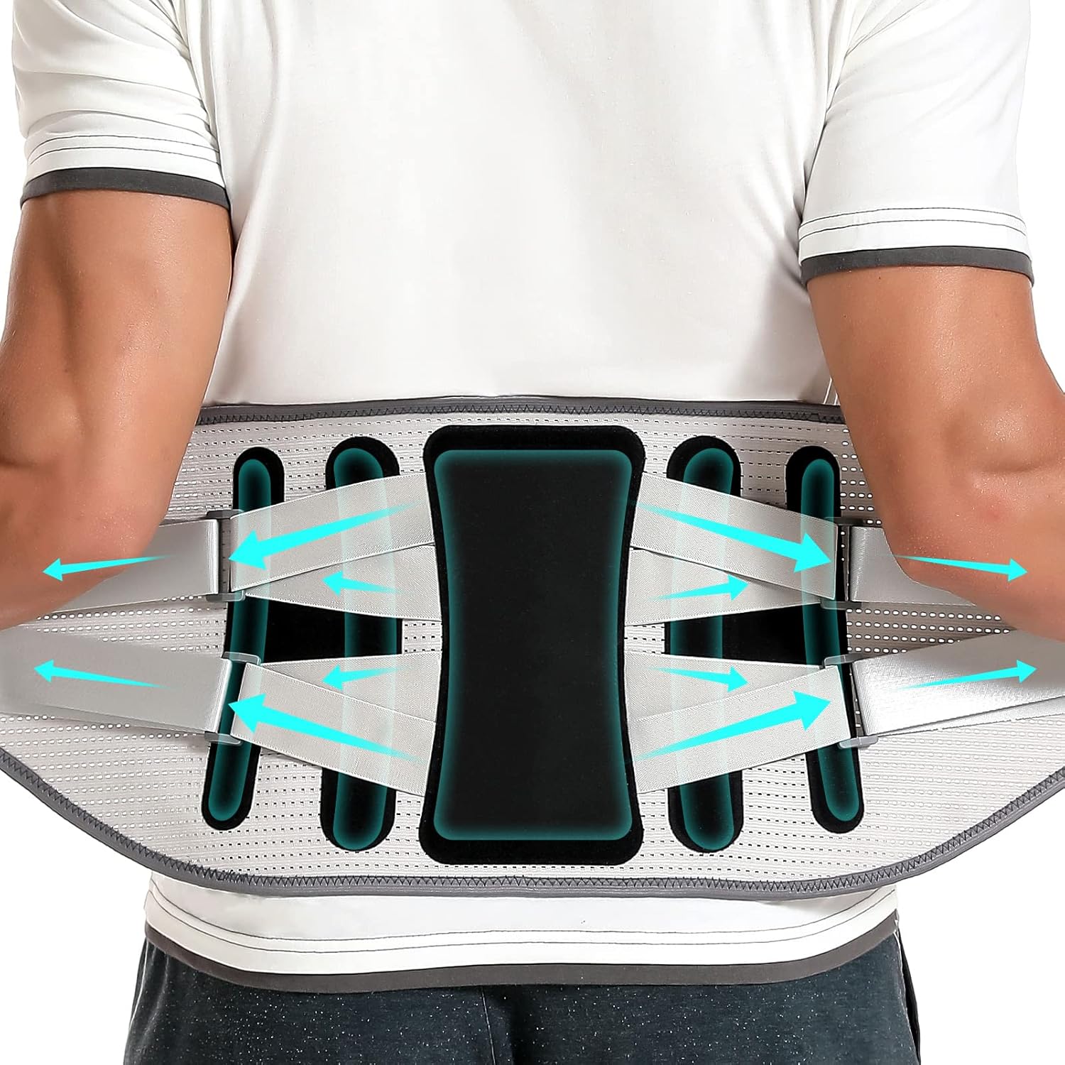 Back Brace for Lower Back Pain Lumbar Support Adjustable Belt with Spine Supports

