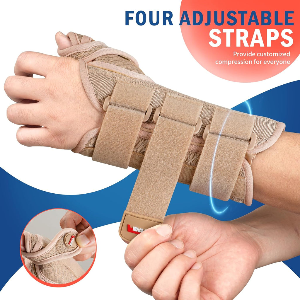 FEATOL Thumb Spica Splint Wrist Brace for Carpal Tunnel and De Quervain Night Support

