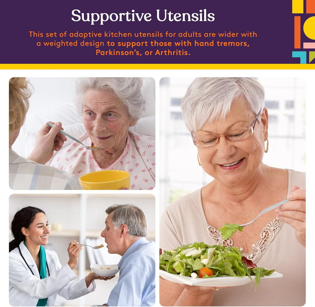 Special Supplies Premium Weighted Utensils for Tremors and Parkinson's, Non-Slip

