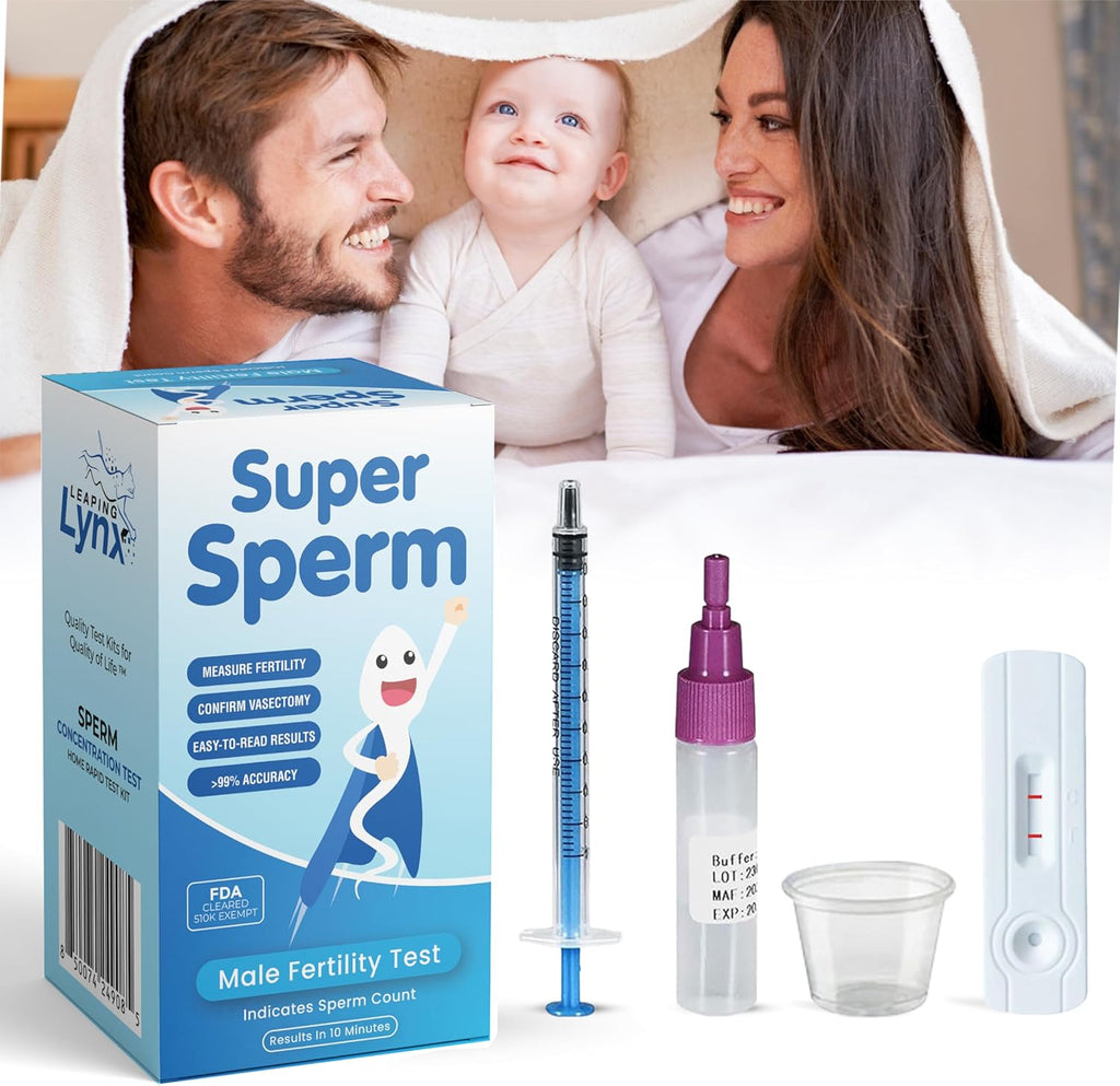 Super Sperm Check Male Fertility Test Kit, WHO-Recommended Sensitivity, Results in Minutes

