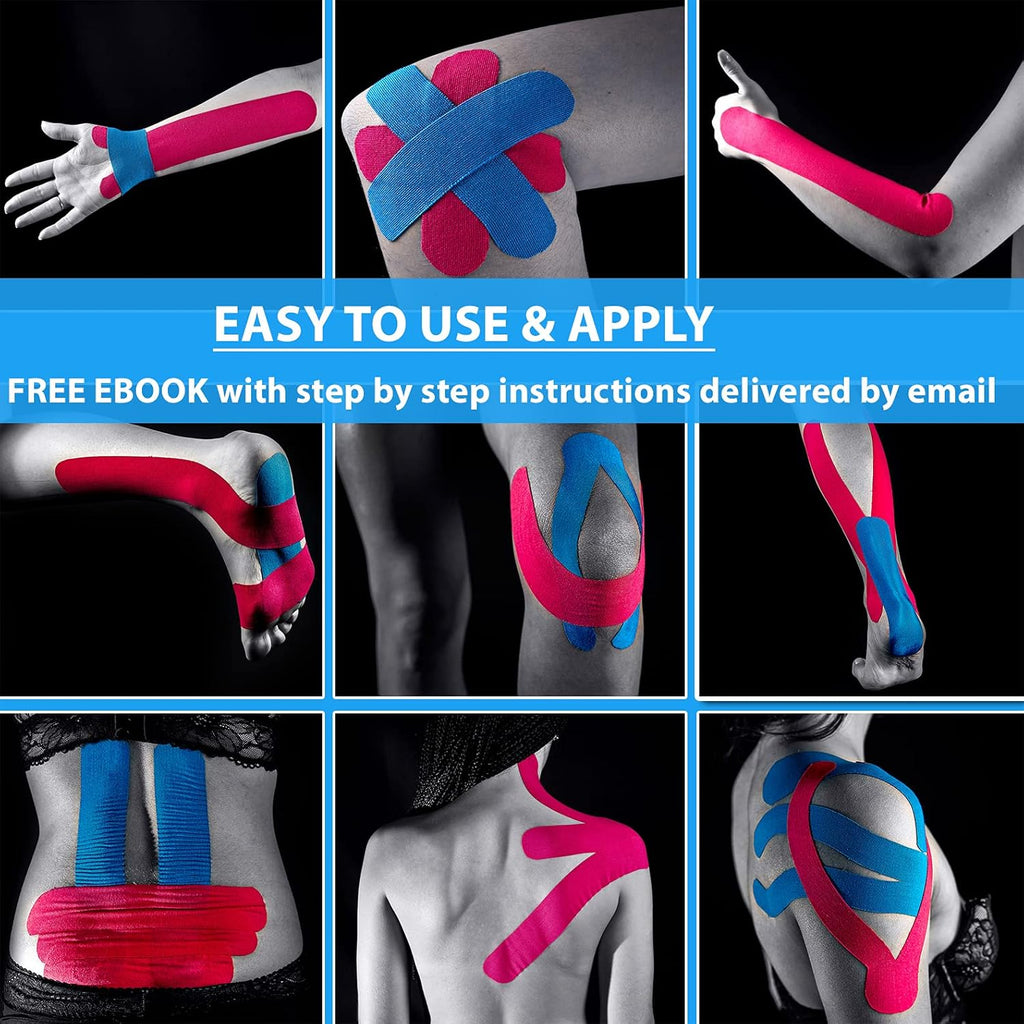 StarkTape Kinesiology Tape for Athletic Muscle Support, Latex-Free, Easy-Apply Strips

