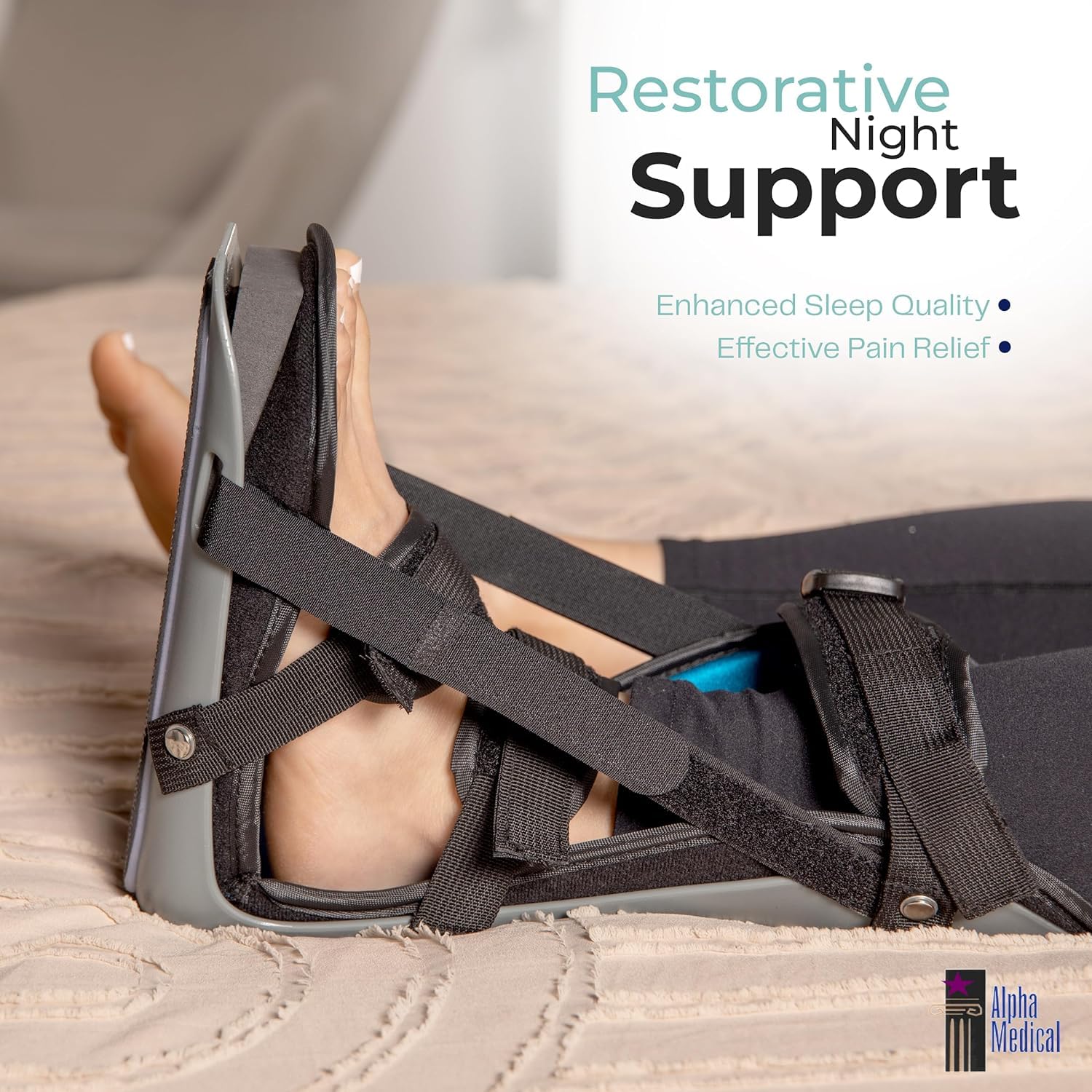 Alpha Medical Plantar Fasciitis Night Splint Heel & Foot Pain PF Brace L4398

