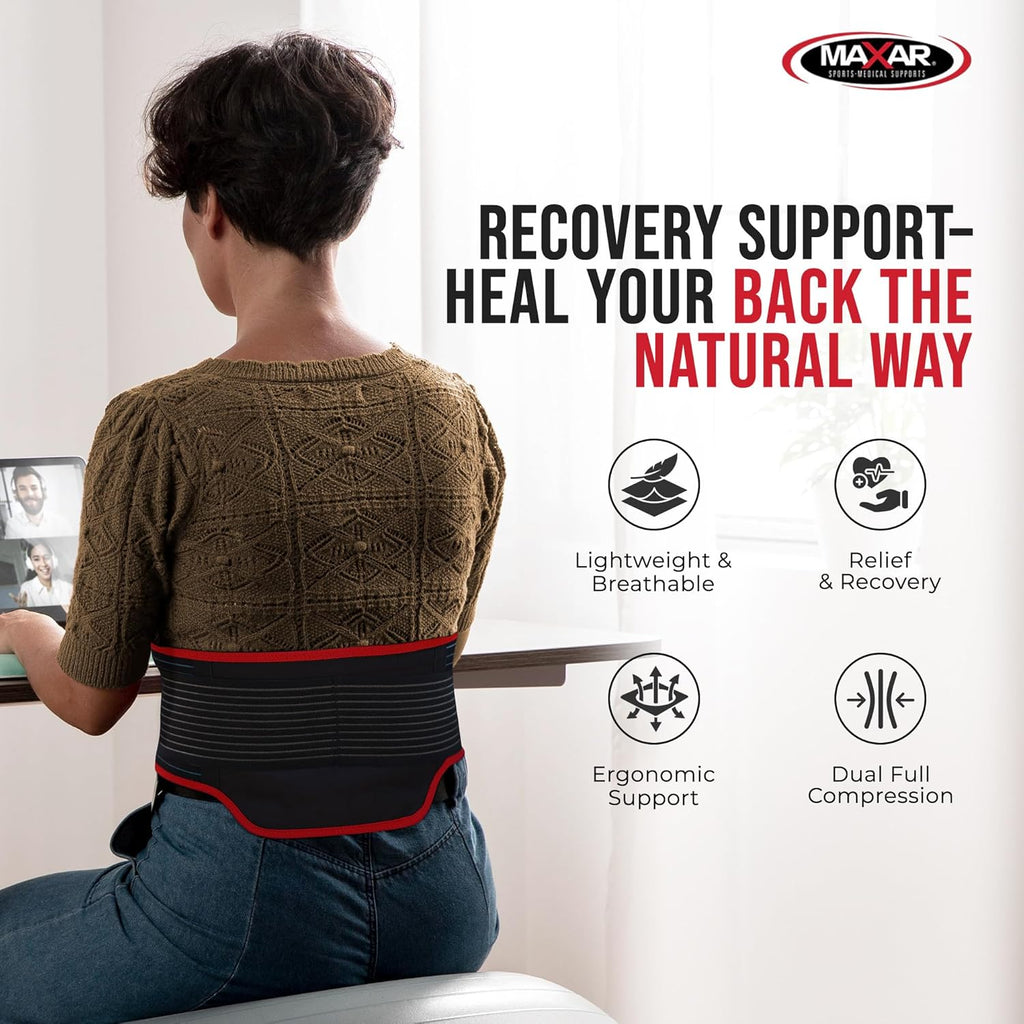 MAXAR Bio-Magnetic Lumbar Back Brace with Magnets and Far Infrared for Lower Back

