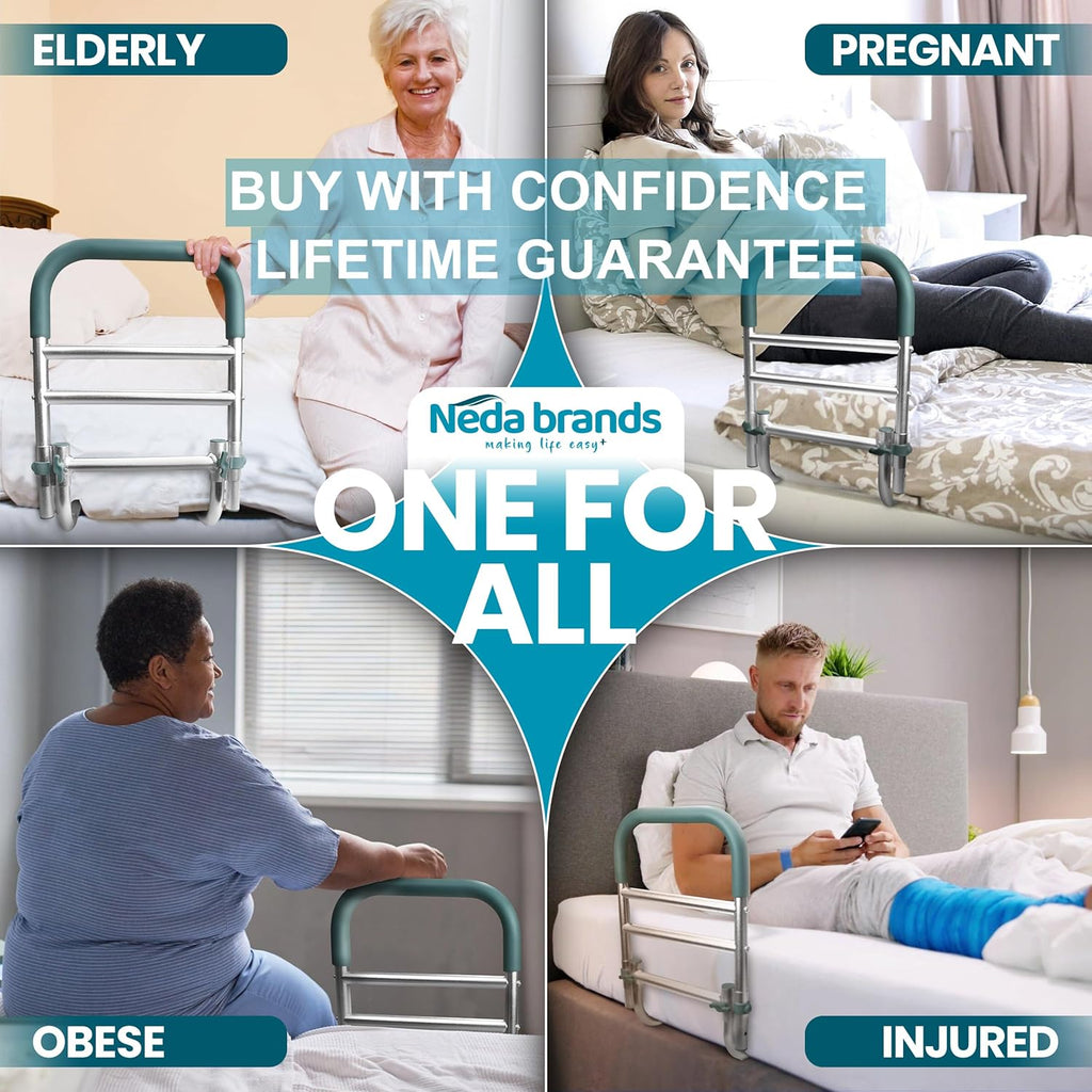 Adjustable Bed Rail for Seniors, Non-Slip Handle Safety Bed Assist for Elderly

