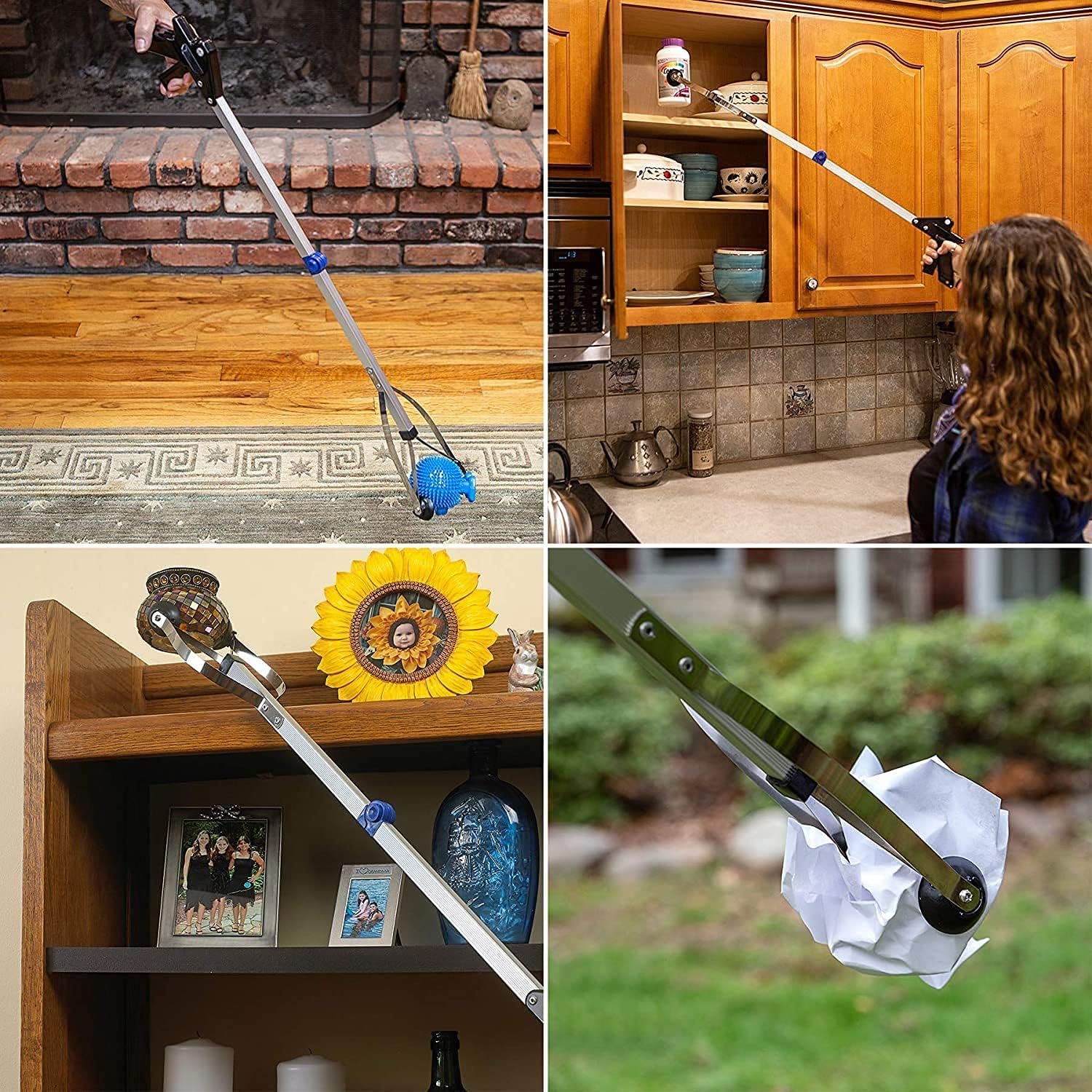 MEDca Foldable Reacher Grabber Tool with Suction Cup Tip for Easy Reaching

