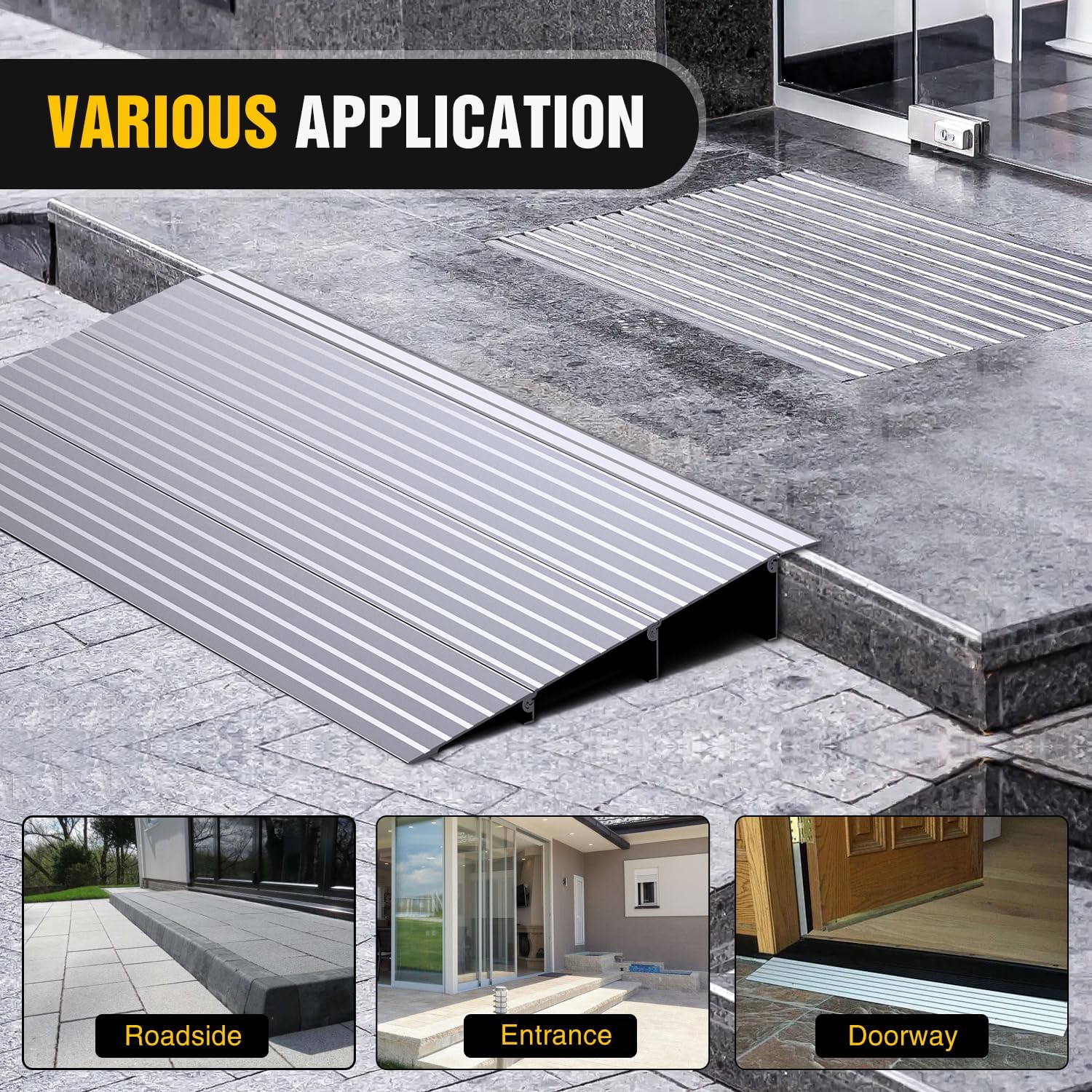 Nilight Door Threshold Ramp Portable Aluminum Wheelchair Access for Entryways

