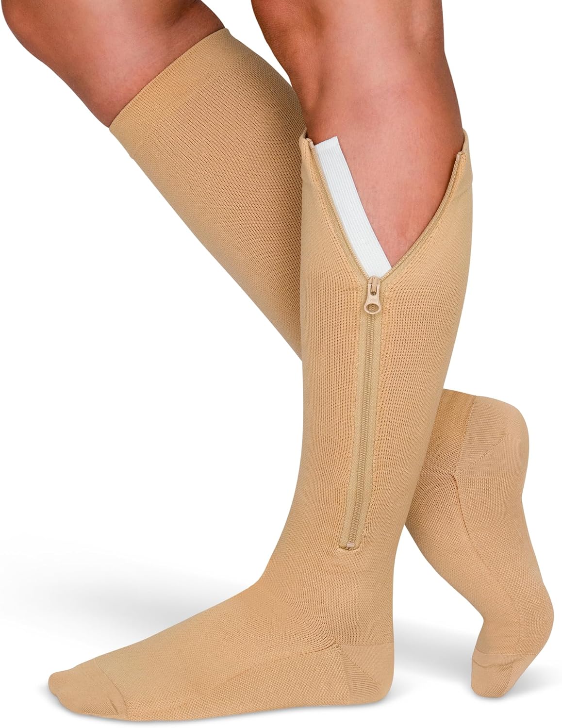 TheraMagic Zipper Compression Socks for Men and Women, 20–30mmHg Closed Toe

