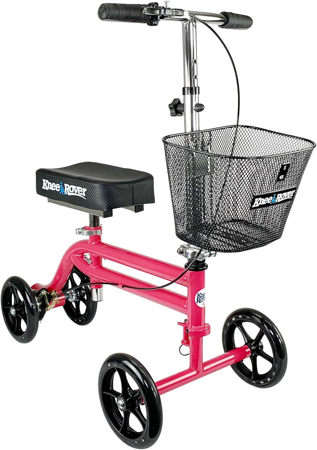 KneeRover Steerable Knee Scooter, Foldable Knee Walker with Basket and Brake


