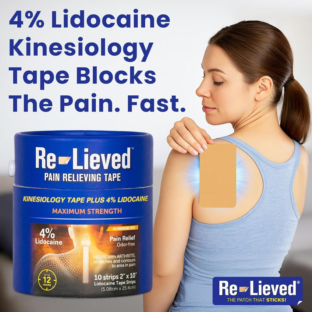4% Lidocaine Maximum Strength Pain Relief Patches, Aluminum-Free 2 x 10 in

