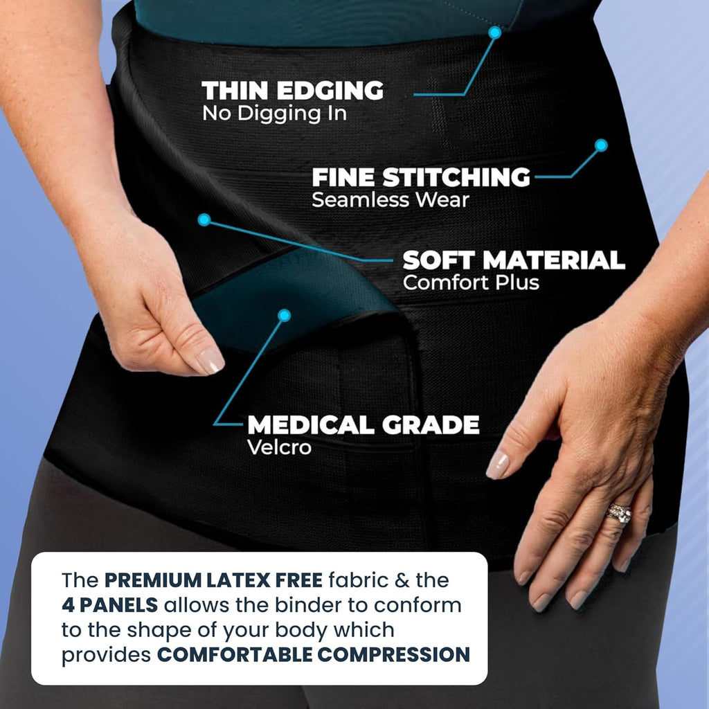 QORE LOGIQ Plus Size Abdominal Binder Post Surgery 12 in Compression Wrap

