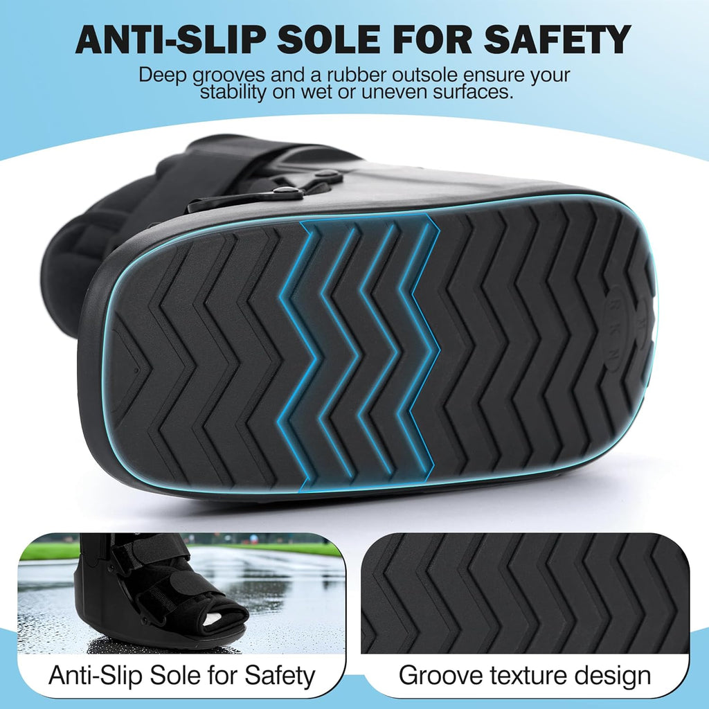 Lightweight Walking Boot for Broken Foot, Adjustable Straps, Rigid Ankle Support

