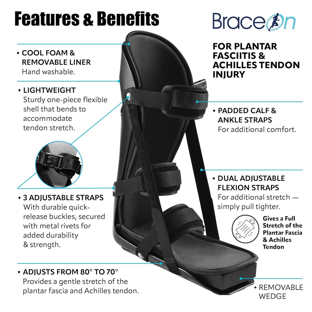 Kids Adjustable Night Splint for Plantar Fasciitis, Achilles, Heel Spur Foot Brace

