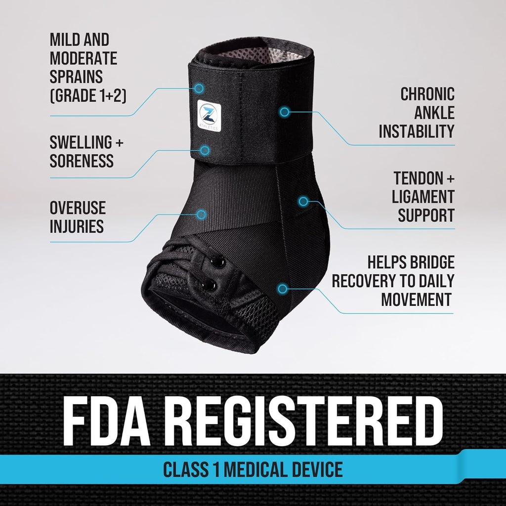 Z ATHLETICS Lace-Up Ankle Brace for Men and Women, Adjustable Support

