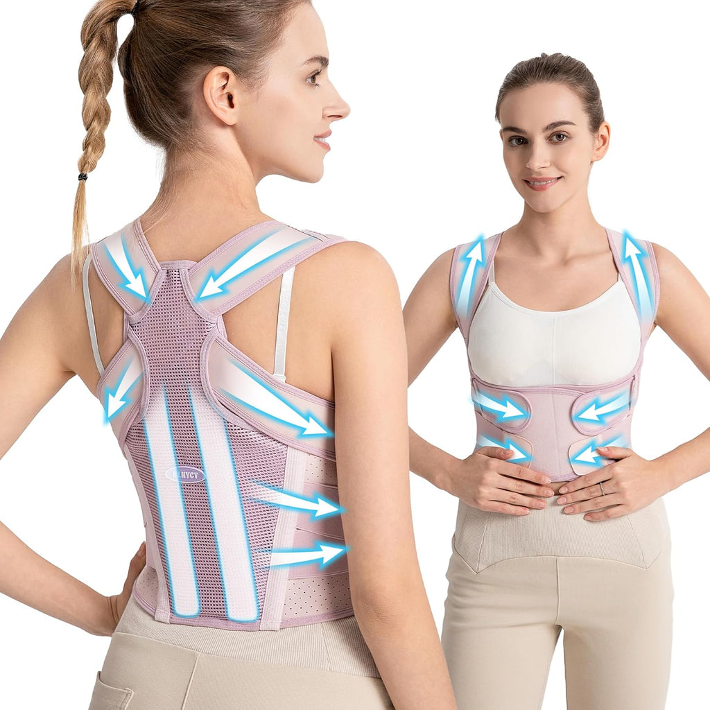 NLNYCT Posture Corrector for Women 2-in-1 Back Brace with Shoulder Support


