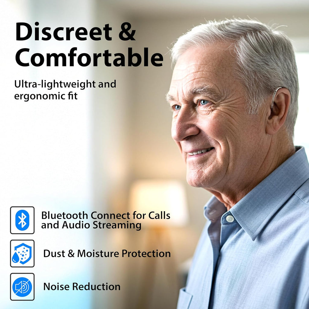 JVC OTC Hearing Aids for Seniors, Rechargeable Behind-Ear with Charging Case

